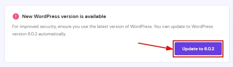 WordPress 更新提示,突出显示“更新到 6.0.2”按钮