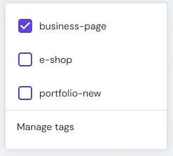 在 Hostinger hPanel 标签列表中选中的商务页面标签