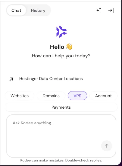 hPanel 上的 Kodee 聊天小组件