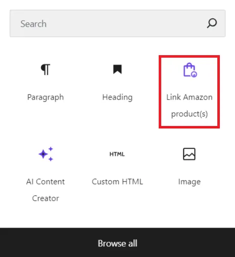 突出显示的 Hostinger Link Amazon product WordPress 区块