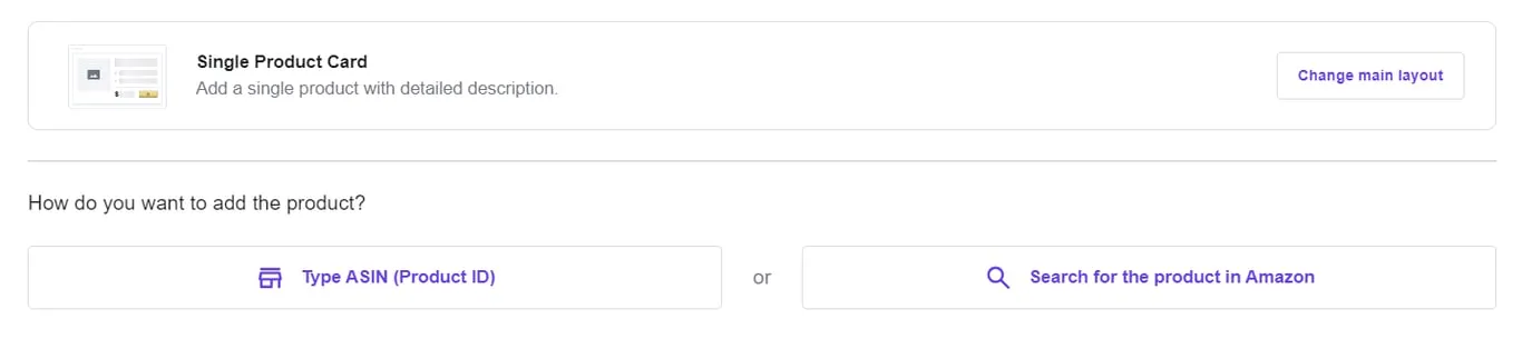 Hostinger Amazon Affiliate Connector 插件上的单个商品卡片展示选项